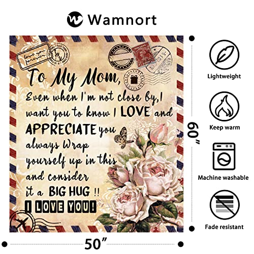 Wamnort Mom Blanket Gift Personalized Fleece Throw Envelope Blanket Birthday Gifts for Women from Daughter 50x60 inch