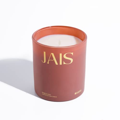 Bjerg Candles- Premium and Contemporary Scented Soy Wax Candle 8.11 oz (Bjerg Jais - Rose & Oud Scent)