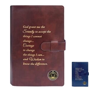 Large Print Double AA Big Book Cover & 12 Steps & 12 Traditions | by Galileo | Perfect Gift | Alcoholics Anonymous (Large Print/Brown)