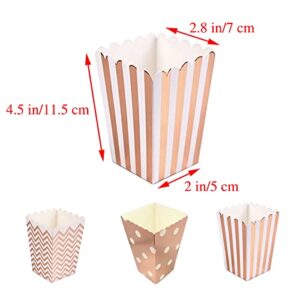 Tim&Lin Popcorn Boxes Cardboard Candy Boxes Container Polka Dot Stripe Chevron Ripple, Party Decoration Supplies Boxes, Pack of 36