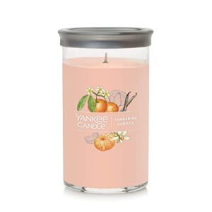 yankee candle tangerine & vanilla signature medium pillar candle, 14.25oz