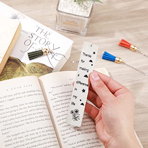 10 Pieces Teacher Bookmark Teachers Appreciation Gift for Back to School First Day of School Teachers Day Graduation Book Page Marker with Pendant for Teacher of Preschool High School