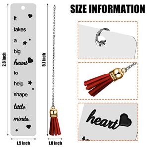 10 Pieces Teacher Bookmark Teachers Appreciation Gift for Back to School First Day of School Teachers Day Graduation Book Page Marker with Pendant for Teacher of Preschool High School