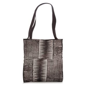 Black Tan Colorful Tribal African Pattern Tote Bag