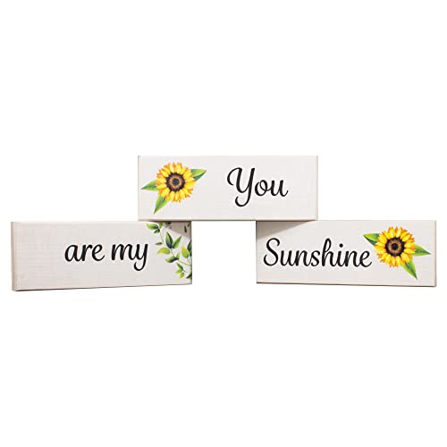 JennyGems You Are My Sunshine Decor Sign, Sunflower Decorations, Tabletop, Mantel and Centerpiece Modern Farmhouse Accents, Made in USA