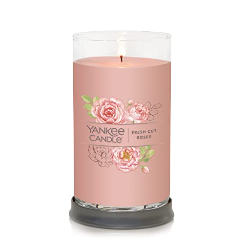 Yankee Candle Fresh Cut Roses Signature Medium Pillar Candle, 14.25oz