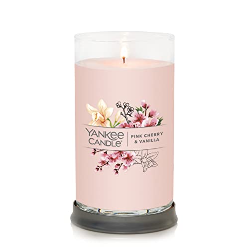 Yankee Candle Pink Cherry & Vanilla Signature Medium Pillar Candle, 14.25oz