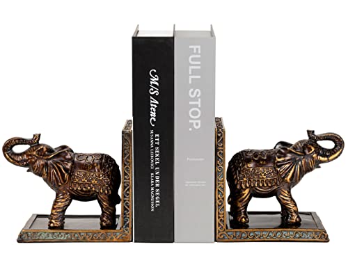 Elephant Book Ends for Shelves, Cute Bookends to Hold Books Heavy Duty, Book Ends Decorative for Home Decoration