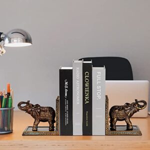 Elephant Book Ends for Shelves, Cute Bookends to Hold Books Heavy Duty, Book Ends Decorative for Home Decoration