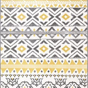 Rugshop Leiria Bohemian Geometric Area Rug 5' x 7' Yellow