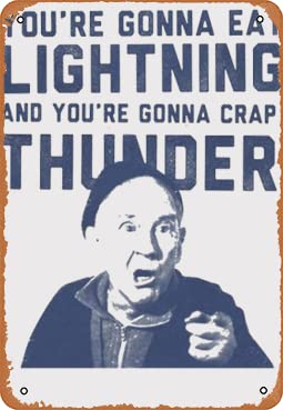 Metal sign - Rocky Balboa Quote Mickey Eat Lighting and Crap Thunder Cool Movie Poster Bar Wall Decor 8 X 12 Inch