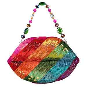 mary frances womens mary frances rainbow kisses top handle handbag, multi, one size us