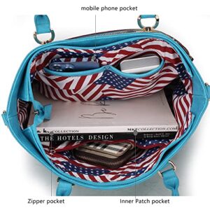 MKF Collection USA Tote Crossbody Bag for Women, American Flag Vegan Leather Top-Handle Messenger, Satchel Shoulder bag Purse