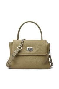 doris&jacky genuine leather top handle handbags small satchel crossbody purse with lock flap (3-grey)