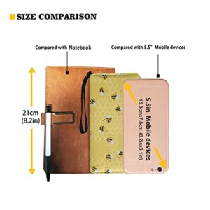 Coldinair Cute Honey Bee Print Zip Around Wallet for Women Cell Phone Holder Clutch Travel Purse with Wristlet