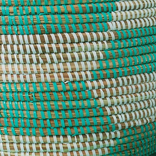 Colorful Baskets from Senegal (Medium Blue and White Basket with Hood)