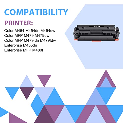 inkalfa 414X Toner Cartridges 4 Pack High Yield 414A (with Chip) Compatible Replacement for HP 414X W2020X 414A W2020A Work for HP Color Pro MFP M479fdw M454dw M479fdn M454dn M479 M454 Printer Toner