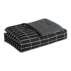 marimekko throw blanket ultra soft brushed microfiber with alt down, lightweight & reversible bedding, 50″ x 70″, pieni tiiliskivi black