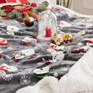 Touchat Sherpa Christmas Throw Blanket, Fuzzy Fluffy Soft Cozy Blanket, Fleece Flannel Plush Microfiber Blanket for Couch Bed Sofa (50" X 60", Snowman)