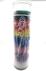 holy death (santa muerte) 7 day candle- santisima muerte vela, santisima muerte – holy death candle, goth decor, candle, green,red,yellow,blue,black