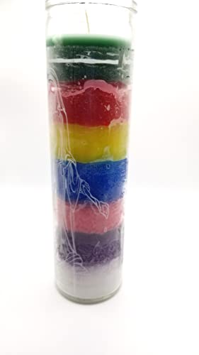 Holy Death (Santa Muerte) 7 Day Candle- Santisima Muerte Vela, Santisima Muerte - Holy Death Candle, Goth Decor, Candle, Green,red,yellow,blue,black