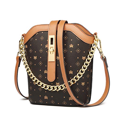 Small Crossbody Bucket Bag for Women Vegan Leather Shoulder Bag Anna Chain Accessories For Mini Flap Top Handbag Purse