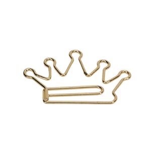 100pcs crown shape paper clips gold creative bookmarks note clip marking document organizing clip stationery supplies(#1)