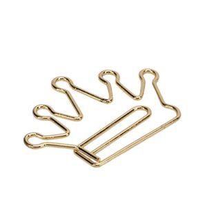 100Pcs Crown Shape Paper Clips Gold Creative Bookmarks Note Clip Marking Document Organizing Clip Stationery Supplies(#1)