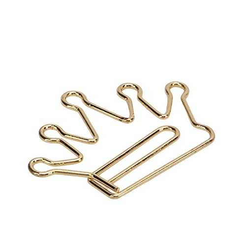 100Pcs Crown Shape Paper Clips Gold Creative Bookmarks Note Clip Marking Document Organizing Clip Stationery Supplies(#1)