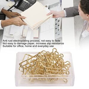 100Pcs Crown Shape Paper Clips Gold Creative Bookmarks Note Clip Marking Document Organizing Clip Stationery Supplies(#1)