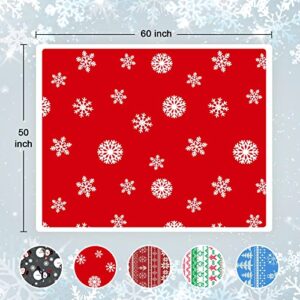 Touchat Red Sherpa Christmas Throw Blanket, Fuzzy Fluffy Soft Cozy Blanket, Fleece Flannel Plush Microfiber Blanket for Couch Bed Sofa (50" X 60",Snowflake)