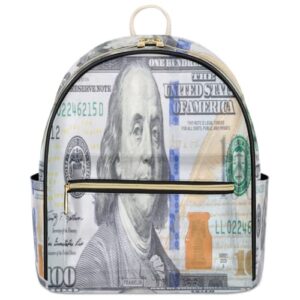backpack purse for women money 100 dollar bill pu leather mini backpack small fashion casual shoulder bag lightweight waterproof daypacks for ladies kids teen girl travel hiking