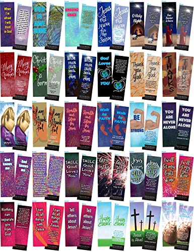 Bookmark Scripture Cards - 120 Children and Youth Bible Verse Bookmarks Box Set | Popular, Encouraging Verses, Useful Handouts for Faith Building and Sunday School, Bulk Religious Bookmarks