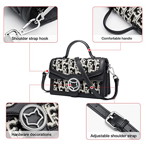 Small Crossbody Bags for Women Vegan Fashion Shoulder Bag Flap Handbag Casual Top Handle Purse