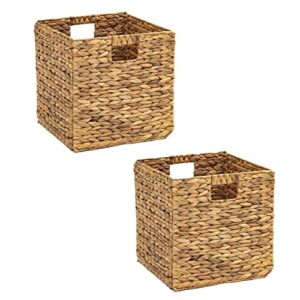 Trademark Innovations Foldable Hyacinth Storage Baskets with Iron Wire Frame (Set of 4) & Basket with Iron Wire Frame By Trademark Innovations (Set of 2)