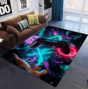 game area rugs gamer carpet boy teen gift gamepad controller bedroom floor mat home decor sofa floor anti-slip mat (60x39inch, game rug 4)