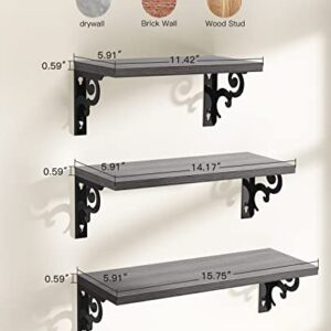 AMADA HOMEFURNISHING Floating Shelves Wall Mounted, Set of 2 AMFS20N & Set of 3 AMFS21