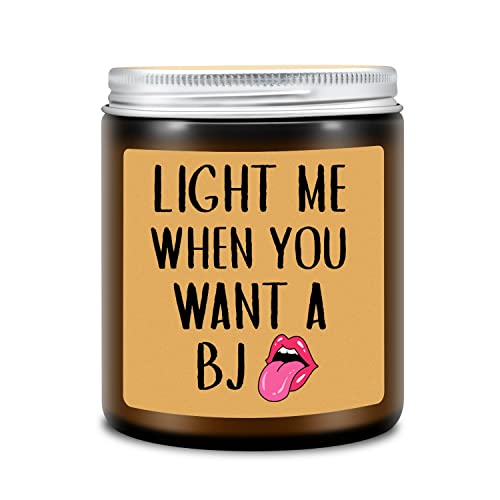 Birthday Gifts for Men, Light Me When You Want A BJ Candle - Funny Gifts for Men, Valentines Day Gifts for Him, Naughty Fathers Day Anniversary Engagement Gifts for Husband,Fiance, Best Friends Gifts