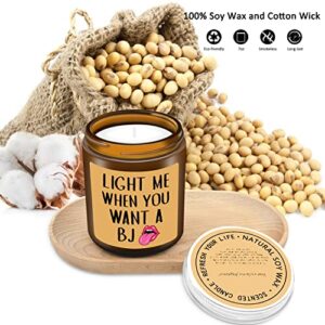 Birthday Gifts for Men, Light Me When You Want A BJ Candle - Funny Gifts for Men, Valentines Day Gifts for Him, Naughty Fathers Day Anniversary Engagement Gifts for Husband,Fiance, Best Friends Gifts