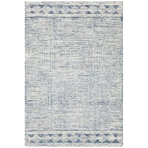 safavieh abstract collection 2′ 3″ x 4′ ivory / navy abt349n handmade wool entryway living room foyer bedroom accent rug