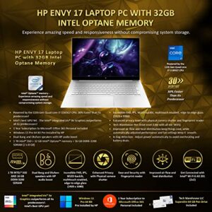 HP Envy 17T 2021 i7-1165G7 11th Gen, Win 11 Pro, 16GB RAM, 1TB Intel SSD+32GB Optane Memory, 17.3" FHD Touch, 1Yr MS Office365, WiFi 6, B&O Speakers, 4 Cell Battery, Intel XE, 64GB TW Pen Drive