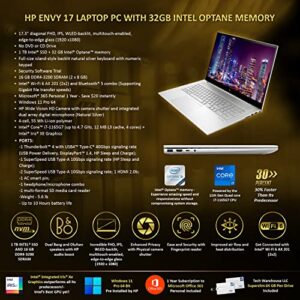 HP Envy 17T 2021 i7-1165G7 11th Gen, Win 11 Pro, 16GB RAM, 1TB Intel SSD+32GB Optane Memory, 17.3" FHD Touch, 1Yr MS Office365, WiFi 6, B&O Speakers, 4 Cell Battery, Intel XE, 64GB TW Pen Drive