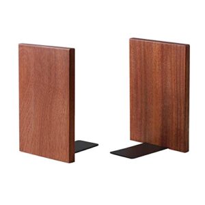 muso wood sapele bookends, 7.1″x4.7″, wooden book end for shelves, office desk book stand (1 pair)
