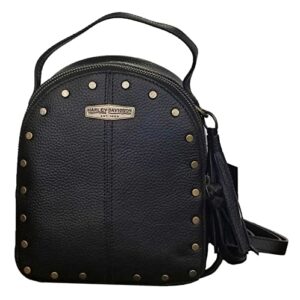 Harley-Davidson Women's Midnight Rider Leather Convertible Backpack - Black