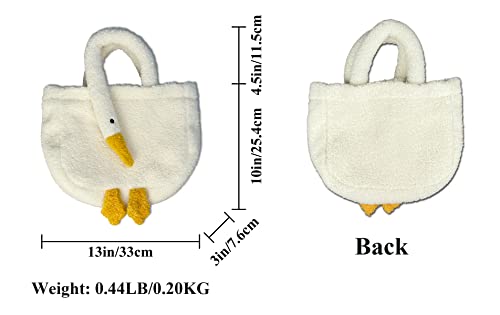 XACKWUERO Women Cute Plush Goose Bag Funny Novelty Goose Purse Tote Handbag Shoulder Shopper Bag (Portable)