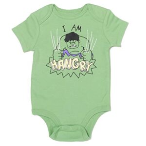 Marvel Avengers Hulk Newborn Baby Boys 3 Piece Outfit Set: Cuddly Bodysuit Pants Hat Green/Gray