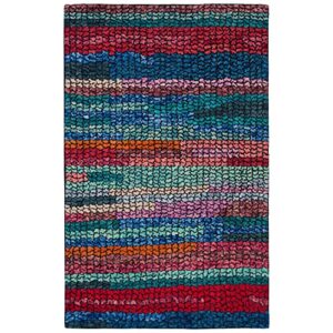 safavieh aspen collection 2′ x 3′ navy / red apn519n handmade abstract boho wool entryway living room foyer bedroom accent rug