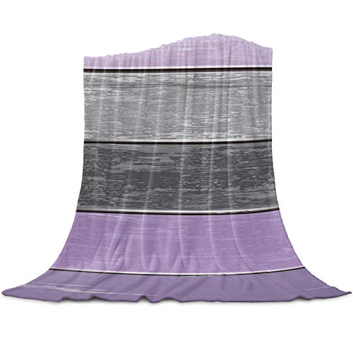 Heart Pain Soft Flannel Fleece Blanket Rustic Old Barn Wood Breathable Throw Blanket Retro Lavender Purple Grey Cozy Blanket for Couch Sofa Bedroom Suitable for All Season - 50x80 inch