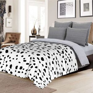 Firuacx Dalmatian Print Throw Blanket 60x50 inch, Black and White Dalmatian Spot Dots Lightweight Cozy Plush Warm Blankets for Bedroom Living Rooms Sofa Beds Office