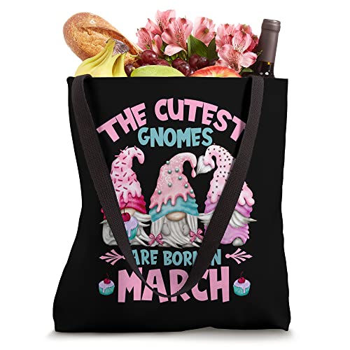 Three Birthday Gnomes For Women Who Are Born In March Tote Bag